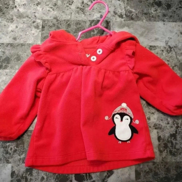 6-9m Fleece Penguin Christmas Sweater - Picture 2 of 3